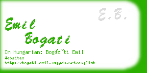 emil bogati business card